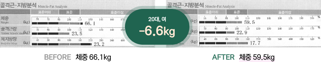 20대, 여 / -6.6kg